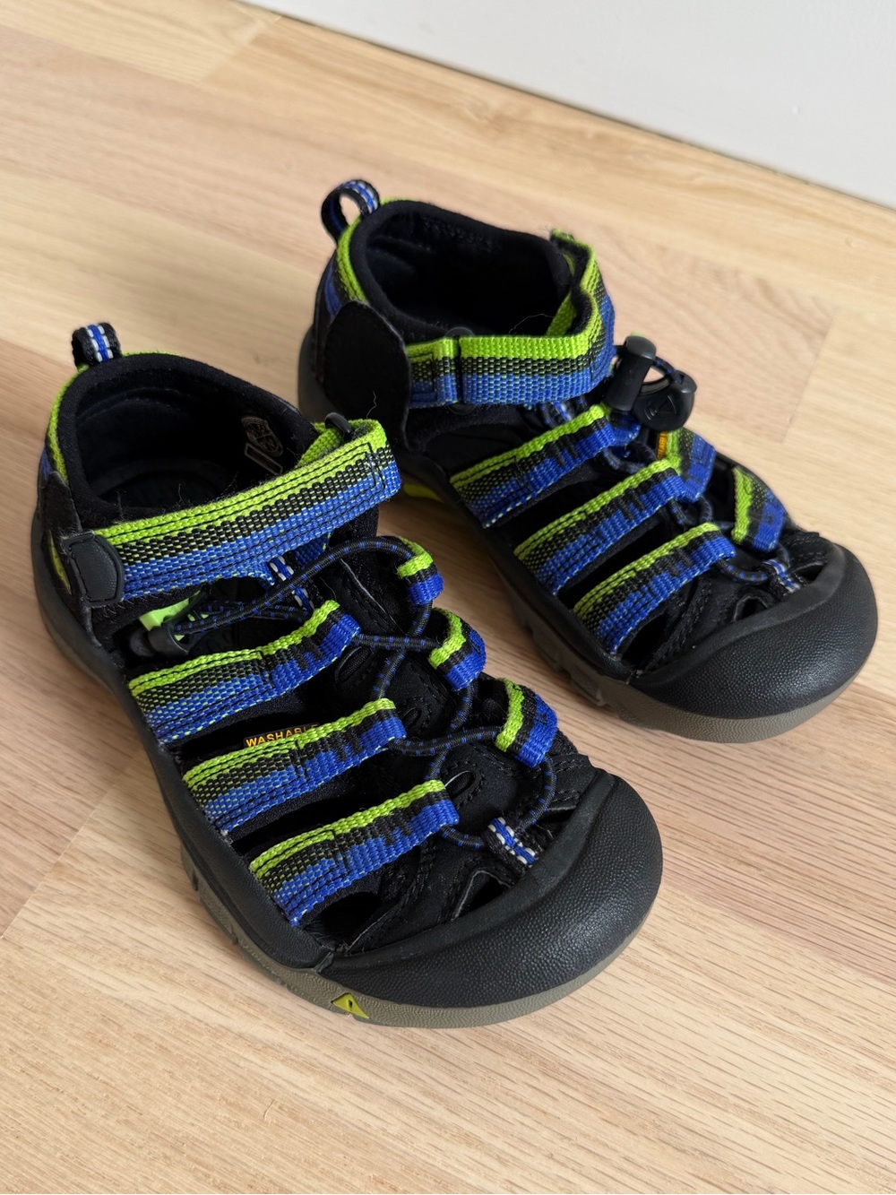 Size 11 KEEN Kids' Newport H2 Water Sandals Blue Black Green